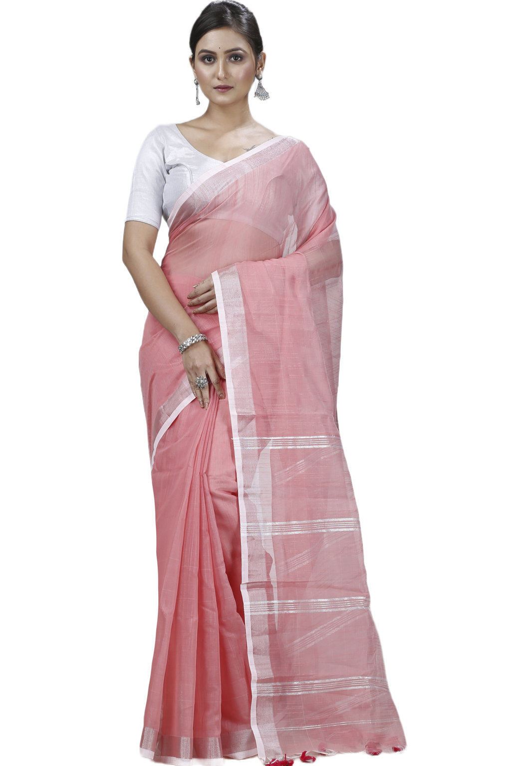 Pitch Blended Cotton Toshini Hand Loom Saree (1182)